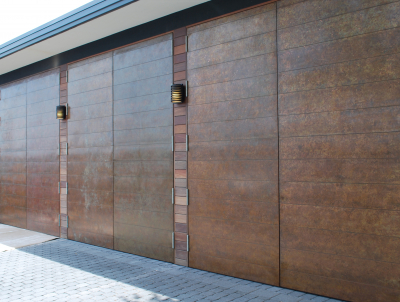 Joshua Tillery - DD copper clad swing doors with individual panels to match siding