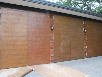 Joshua Tillery - DD copper clad swing doors with individual panels to match siding (2)